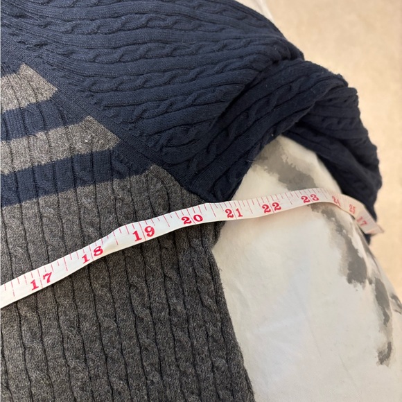 Sunday Best Cotton Charm Meadow Zip Sweater Admiral/Grey SZ L - Picture 7 of 10